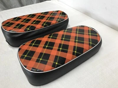 FUNDA DE ASIENTO HONDA Z50M MODELO 1967 FUNDA DE ASIENTO PLATEADA CORDÓN RIBETEADO EN RELIEVE (H*-415) Foto 1 de 4