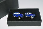 Blue 4 x 4 Cufflinks Novelty Gift Boxed Enamel Wedding Land Rover shape Men's