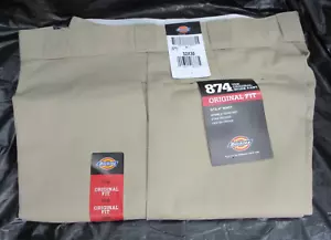 Dickies 874 Men's Classic Original Fit Work Uniform Pant Khaki Tan NWT 32x30 - Picture 1 of 7