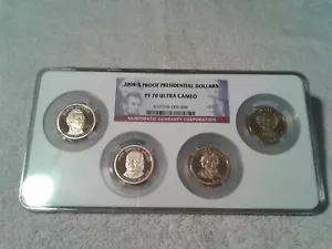 2008 S $1 PRESIDENTIAL 4 COIN SET NGC PR70 ULTRA CAMEO - Picture 1 of 4