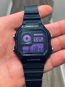 casio ae1200wh pantalla color mod púrpura negro - Imagen 1 de 1