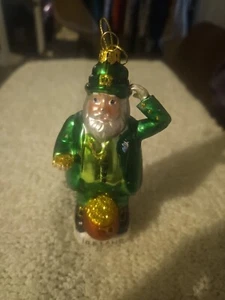 Adorno de Navidad de cristal irlandés de Papá Noel LEER DESCRIPCIÓN - Imagen 1 de 4