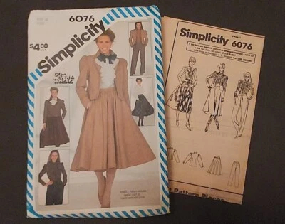 Simplicity #6076 Pattern Pants Skirt Blouse Lined Jacket Size 10 New Old Stock - Image 1 of 2