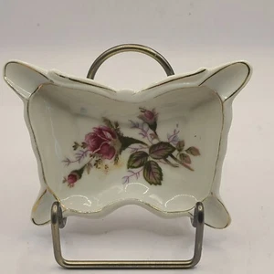 Schmetterling Schmuckstück oder Zigarettenschale. Handbemalt mit Goldrand. Schmetterlingsform - Bild 1 von 4