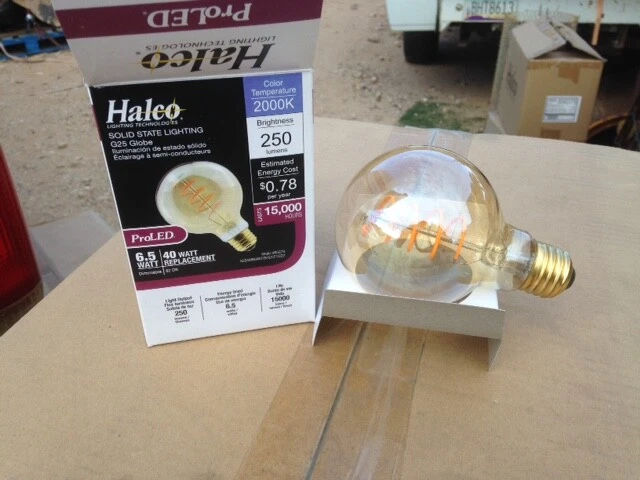10 NEW LED 15000 hr. G25 6.5 watt ProLed light bulb 2000K 250 lumens  #85079  - Image 1 of 1