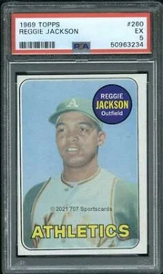1969 Topps #260 Reggie Jackson PSA 5 RC Rookie Athletics (3234) - Picture 1 of 2