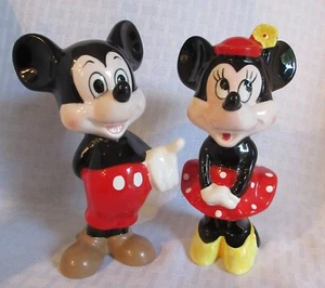 Mickey & Minnie Mouse 5.5" Ceramic Figurines Set JAPAN - Picture 1 of 10