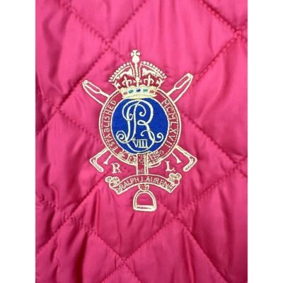 Chaleco acolchado Ralph Lauren para mujer pequeño rojo acolchado ecuestre tranquilo escudo de lujo Foto 1 de 4