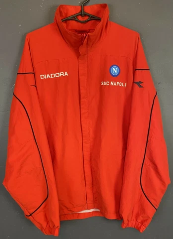 MEN'S MACRON SSC NAPOLI AZZURRI TRACK JACKET TRAINING SOCCER FOOTBALL RED SIZE M Cover