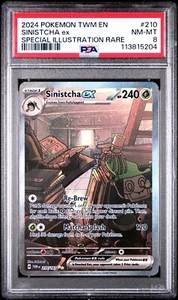 Sinistcha ex 210/167 Sv06: Twilight Masquerade Holo PSA NEAR MINT-MINT 8 - Picture 1 of 3
