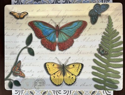 Pottery Barn Melamine Rectangular 19 3/4" x 14 1/2" Butterfly Tray Never Used - Image 1 of 2