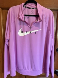 Nike Running Dri-Fit Damen 2XL Viertelreißverschluss Langarm Daumenlöcher Lila - Bild 1 von 8