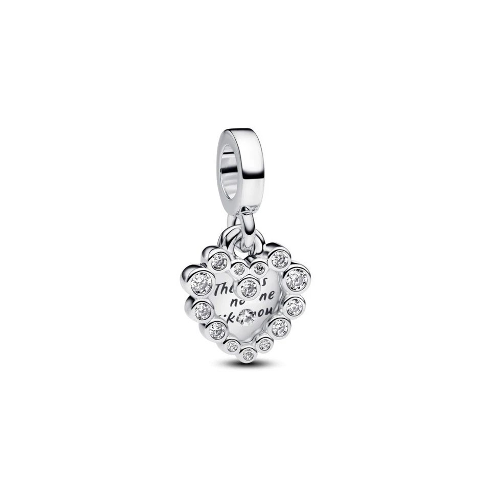 Pandora Charm 793765C01 Funkelnder Doppel-Herzanhänger Charm- Anhänger - Bild 1 von 1