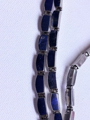 Lapis Lazuli Choker Style Necklace. 950 Sterling (NOT 925) 22.9 grams  - Image 1 of 4