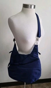 Travelon Anti Theft Crossbody Purse NWOT Navy Blue Turquoise Inner Light - Picture 1 of 14