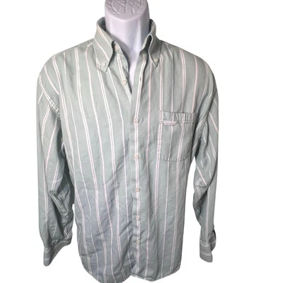 Camisa Alex Cannon Rowayton CT Verde Pastel Rayas Manga Larga Botón Delantero Lg Foto 1 de 4