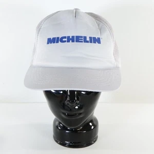Vintage Michelin Tires Hat Snapback Trucker Cap Gray Blue - Picture 1 of 7