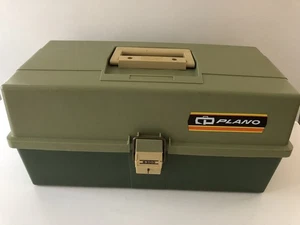 Vintage Plano 6300 Tackle Box,3 Trays, Removable Dividers, Green/Dark Green, USA - Picture 1 of 17