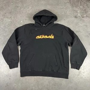 Stussy Hoodie Mens XL Black Pockets Streetwear Preowned - Picture 1 of 20