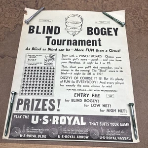 "Póster bogey ciego 1937 Royal Golf Ball de Estados Unidos raro de colección difícil de encontrar 14""x17""" - Imagen 1 de 21