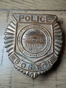 Vintage veraltetes Polizeiabzeichen Stadt Boston BESCHÄDIGT - Bild 1 von 10