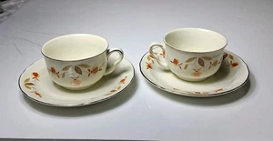 Superior Hall Quality Dinnerware Porcelain Coffee Tea Cups & Saucers Set of 2 - Picture 1 of 5