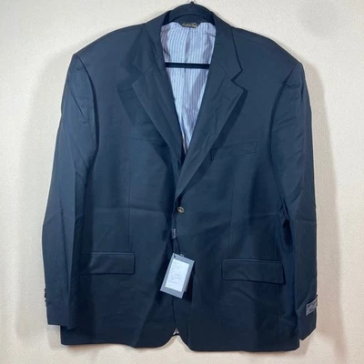 Gianni Manzoni Tendenza Wool 2 Button Blazer Sz 52 Black Gold Crest Buttons - Image 1 of 4