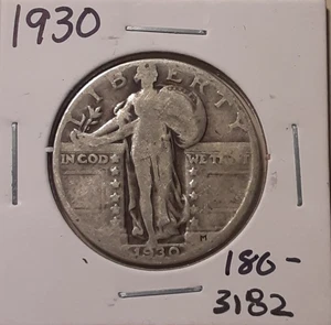 1930 Standing Liberty Quarter Philadelphia Mint 90% Silver 25c (#180-3182/L11) - Picture 1 of 3