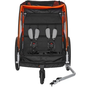 VEVOR Bike Trailer for Toddlers, Kids, Double Seat, 45 kg Load, 2-In-1 Canopy - Picture 1 of 10