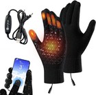 Heated Gloves Electric Rechargeable Battery Hand Warm Windproof Thermal Winter