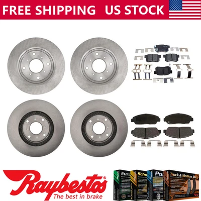 Rotores de freno delanteros traseros y pastillas de freno de cerámica para Honda Prelude 1993-1996 Foto 1 de 4