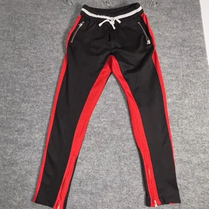 Fear of God Track Pants Mens XL Black Red Fifth Collection Stripe Zip Pockets - Picture 1 of 15