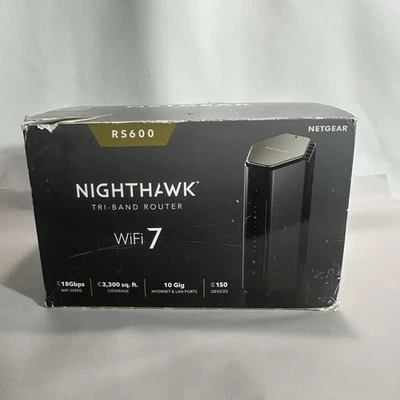 NETGEAR Nighthawk Tri-Band WiFi 7 Router (RS600) BE18000 Wireless Speed - Image 1 of 4