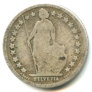 Schweiz 1/2 Franken Silber Helvetia stehend 1881 B Nr. 2719 - Bild 1 von 2