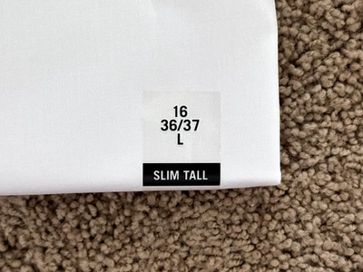 L-2XL Tall - Calvin Klein Slim Stretch Wrinkle Free Dress Shirt White New $65 - Image 1 of 4