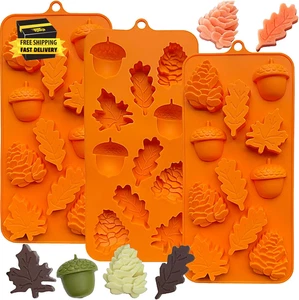 3Pack Fall Chocolate Mold Thanksgiving Silicone Candy Molds Halloween Autumn Har - Picture 1 of 8