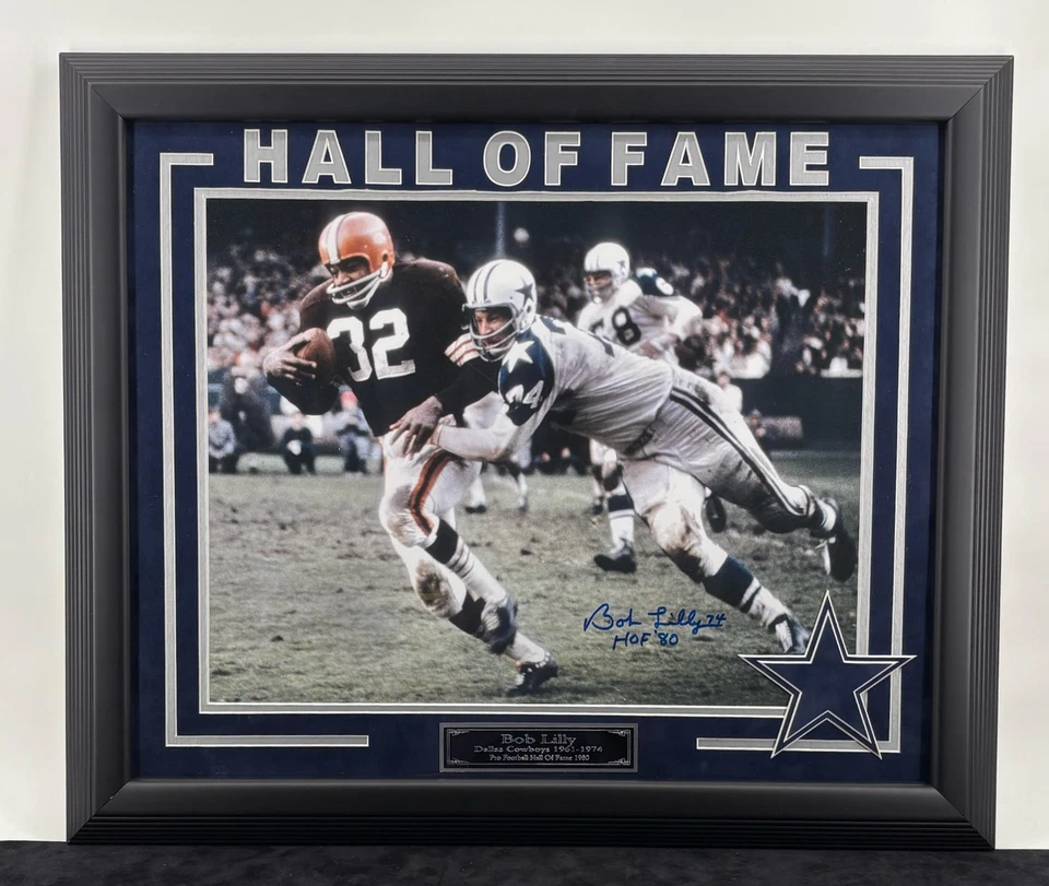 Bob Lilly Signed Dallas Cowboys Framed 20x16 Photo - Image 1 of 1