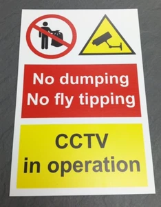 NO DUMPING - NO FLY TIPPING - NO LITTERING SIGN A4 - A3 - Bild 1 von 15