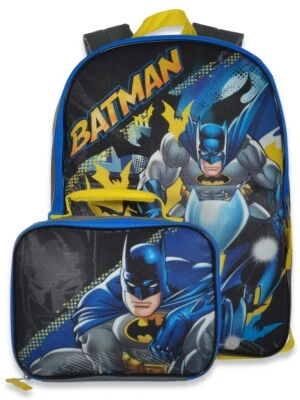 DC Batman School Large Backpack Book Bag Insulated Lunch Box SET Kids Gift Toy - Image 1 of 4