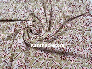 Indian Block Print Cotton Fabric Dressmaking Sewing Running Fabric Voile Fabric - Picture 1 of 4