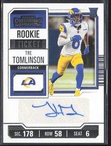 Boleto de novato Panini Contenders Tre Tomlinson RC 2023 automático #166 Los Angeles Ram - Imagen 1 de 2