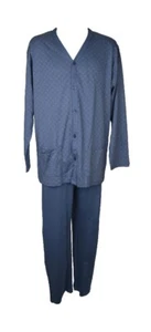 CI.TI ALPINA men's pyjamas interlock winter open front with buttons v-neck pocke - Bild 1 von 5