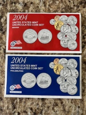 2004 US Mint UNC Coin Set Including “D” & “P” Mints Marks 2 Sets 20 coins - Image 1 of 3