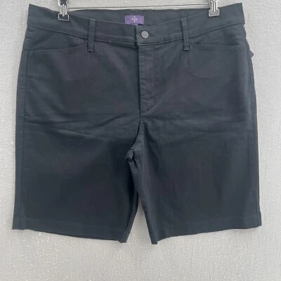 NYDJ Black Bermuda Jean Shorts Womens Petite Size 18P Mid Rise Stretch Denim - Image 1 of 4