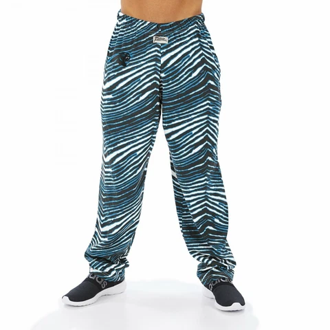 Zubaz NFL Men's Carolina Panthers Classic Zebra Print Team Logo Pants Cover