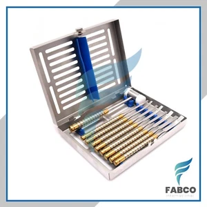 Chisel Set Of Bone Splitting With Mead Mallet Gold Coated Dental Set - Picture 1 of 3