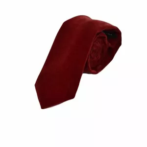Boys Dark Red Velvet Tie - Picture 1 of 1