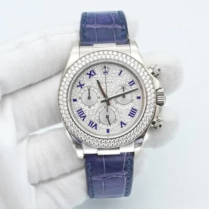 Rolex Daytona Cosmograph 40mm 18k WHITE GOLD Watch FACTORY DIAMOND  116589RBR - Picture 1 of 8