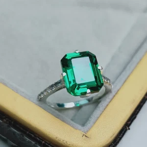 Bagues de mariage certifiées en laboratoire en or blanc 14 carats et diamants... - Imagen 1 de 9