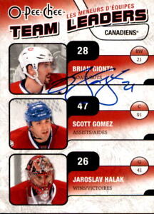 Brian Gionta Signed 2010/11 O-Pee-Chee Card #TL-16 Montreal Canadiens